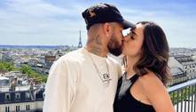 Bruna Biancardi posa aos beijos com Neymar e se declara: 'Feliz primeiro Dia dos Namorados'