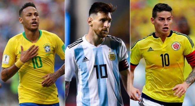 Neymar, Messi e James Rodríguez. O que estes jogadores têm em comum? Além de usarem a camisa 10 de suas seleções, são as referências técnicas de suas equipes e estão entre os dez jogadores mais valiosos que irão disputar a Copa América no Brasil, em junho. Aqui você vê o Top 10, baseado nos dados do site Transfermarkt.com. Confira!