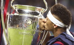 Na conquista da Liga dos Campeões, no Barça em 2015, o topete já estava mais cacheado. Vale lembrar que Neymar fez um belo gol na final contra a Juventus