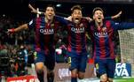 Trio MSNFoi no Barcelona, de 2014 a 2017, que Neymar fez parte do trio mais 'letal' do século 21: MSN. Messi, Suárez e Neymar acumularam 363 gols e nove títulos pelo clube, como uma Liga dos Campeões, incluindo uma Copa do Mundo de Clubes da Fifa e dois Campeonatos Espanhóis