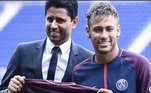 Chegou ao PSG como promessaNeymar chegou ao PSG, em 2017, como a contratação mais cara na história do futebol mundial - R$ 822 milhões - e desembarcou na capital francesa com o status de astro. E carregava a expectativa de colocar o PSG no topo