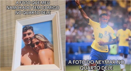 Foto de Neymar é maior do que o retrato para a namorada
