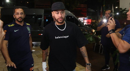 Neymar chegou a Belém na noite de segunda
