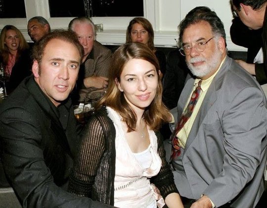 Nicolas Cage, Sofia Coppola e Francis Ford Coppola  - Francis é um dos maiores diretores da história, fez 
