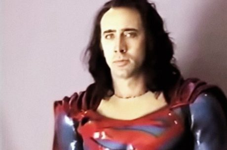 Cage fazendo teste de câmera como Superman