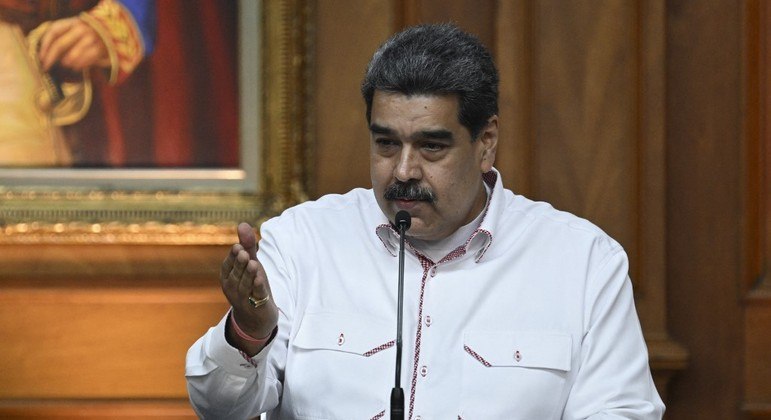 Presidente da Venezuela, Nicolás Maduro, durante discurso
