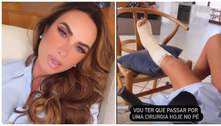 Nicole Bahls passa por cirurgia após quebrar o pé no navio da Xuxa