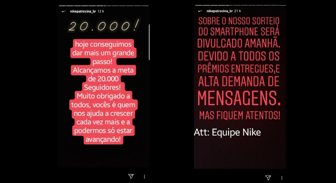 Perfil falso usa o nome de uma grande empresa esportiva para se promover