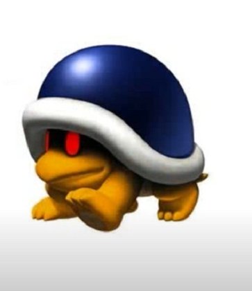 Nome do personagem: Buzzy Beetle - É mais um personagem que é uma tartaruga (algo comum no jogo). Nesse caso, o Buzzy Beetle tem um casco azulado, liso, e seus olhos vermelhos deixam seu semblante mais sombrio.