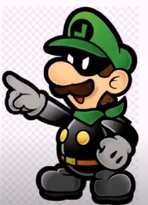 Nome do personagem: Mr L - Outro personagem importante que tem outra versão no game. Aqui temos um Luigi como vilão da história, sendo um personagem mais malvado e arrogante.
