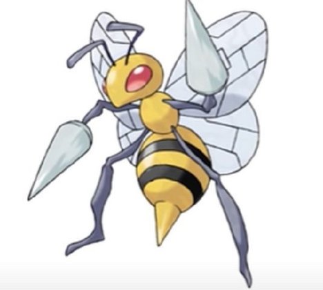 Nome do Pokémon: Beedrill - Primeira geração de Pokémons - Animal com quem se parece na vida real: abelha