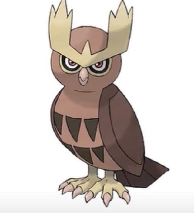 Nome do Pokémon: Noctowl - Segunda geração de Pokémons - Animal com quem se parece na vida real: coruja