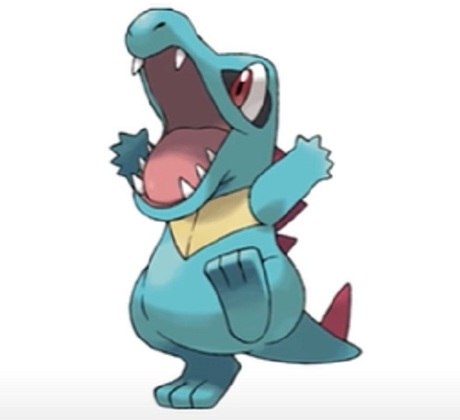 Nome do Pokémon: Totodile - Segunda geração de Pokémons - Animal com quem se parece na vida real: crocodilo