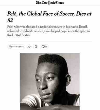 Nos anos 70, Pelé jogou pelo New York Cosmos, dos Estados Unidos, e ajudou a popularizar o 'soccer' pelo país. O 'New York Times' classificou o Rei como 'o rosto mundial do futebol'. 