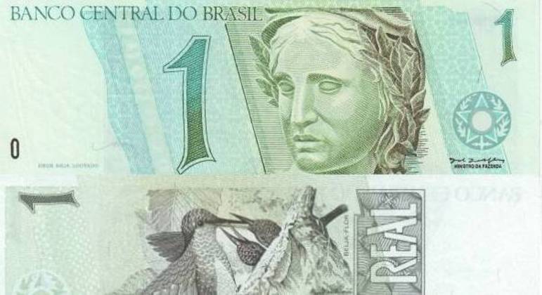 R$ 1

Sem ser produzida pela Casa da Moeda desde 2005, as 124.803.129
cédulas ainda existentes são aceitas normalmente no comércio nacional