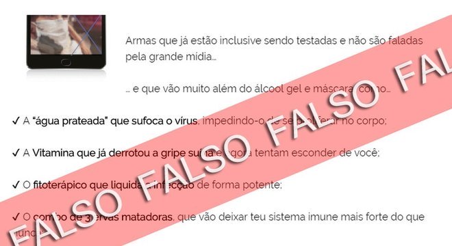 Notícias falsas sobre o novo coronavírus