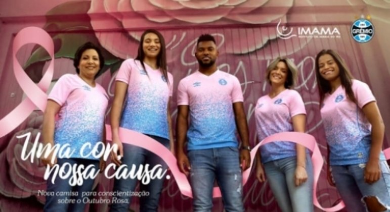 Nova camisa do Grêmio por conscientização com o Outubro Rosa