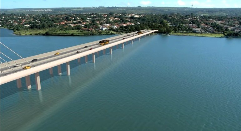 Projeto prevê uma quinta ponte sobre o Lago Paranoá