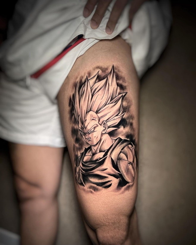 Vegeta  Tatuagens de anime, Vegeta desenho, Casa tatuagem