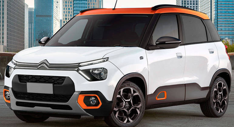 Projeção mostra dianteira bem semelhante ao do novo Citroën C3 