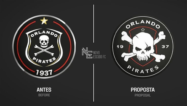Novo Escudo FC: a proposta de mudança para o Orlando Pirates.