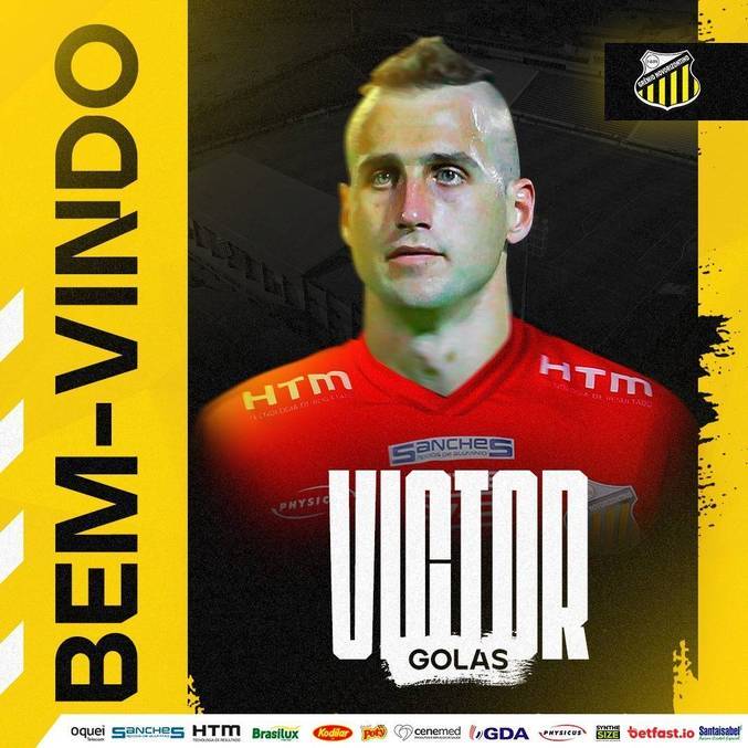 Anúncio da contratação do goleiro Victor Golas pelo Novorizontino