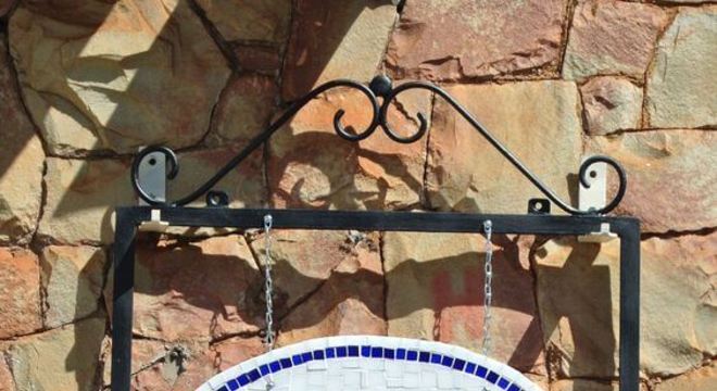 Número de casa com mosaico