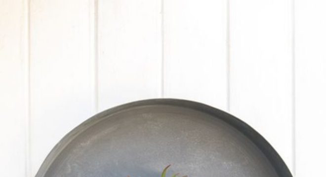 Número de casa rústico com suculentas