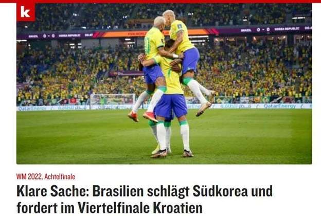 O Kicker, da Alemanha, reportou que o Brasil armou uma goleada para cima dos sul-coreanos e se classificou para a próxima fase