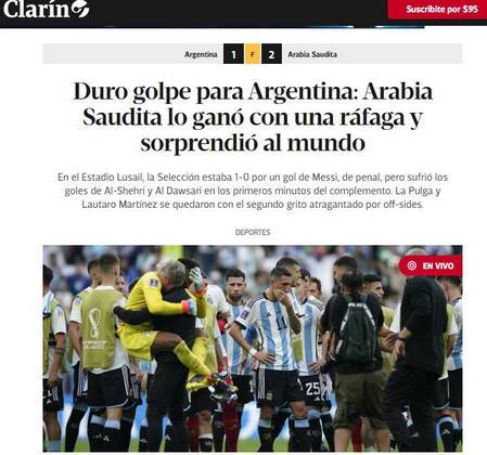 O Clarín, também argentino, também apontou o 