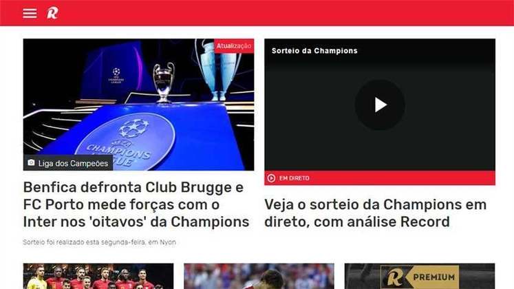 O Diário Record, jornal português, exaltou os duelos das equipes portuguesas nas oitavas de final da Champions League. O Benfica enfrentou o Club Brugge e o Porto encara a Inter de Milão. 