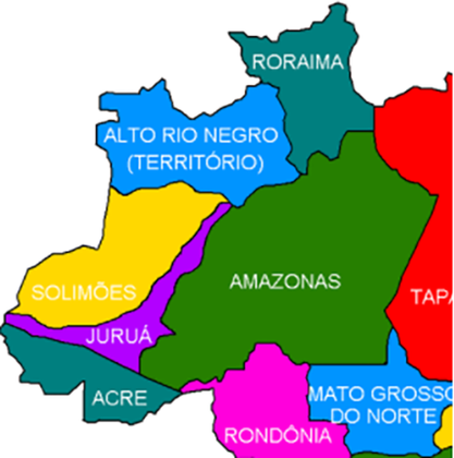 O estado do Rio Negro abrangeria 3 municípios: Barcelos, Santa Isabel e São Gabriel da Cachoeira.  Solimões ficaria na fronteira com Peru e Colômbia, com 13 cidades; e Juruá teria 7 municípios com capital em Eirunepé.  