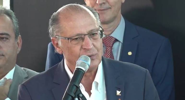 O ex-governador Geraldo Alckmin, durante ato de filiação ao PSB, em Brasília