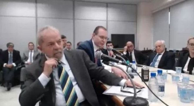 O ex-presidente Lula durante depoimento ao juiz Sergio Moro em maio de 2017