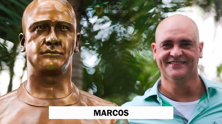 O goleiro Marcos foi homenageado no Palestra, mas muitos compararam o busto com o Sargento Pincel, do 