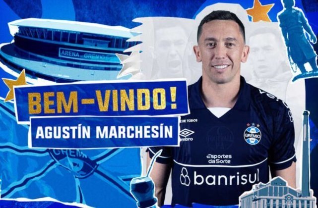 O Grêmio anunciou a contratação  em definitivo do goleiro Agustín Marchesín. O argentino desembarca em Porto Alegre após passagem pelo Celta de Vigo e assina por duas temporadas com o Tricolor Gaúcho - Foto: Divulgação 