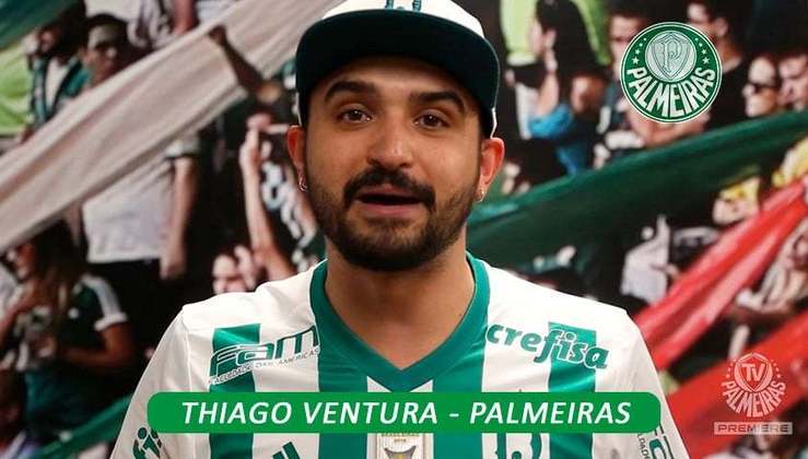 O humorista Thiago Ventura tem milhões de seguidores no Instagram e faz sucesso no YouTube com seu stand up. Ele é torcedor do Palmeiras.