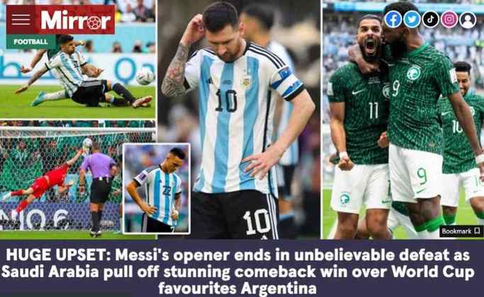 O inglês Mirror chamou a derrota argentina de 