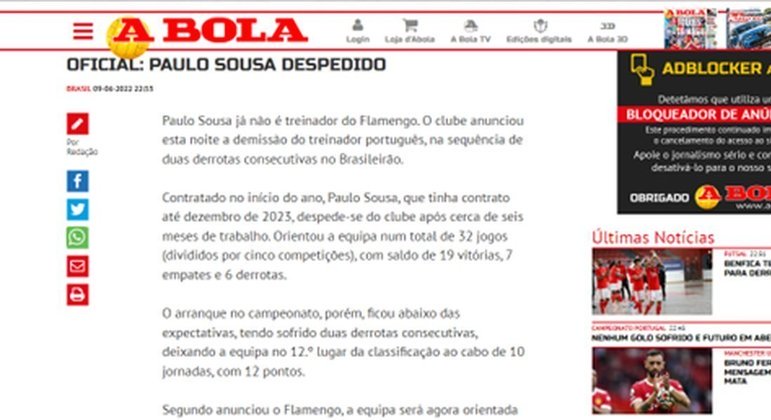 A BOLA - Homepage