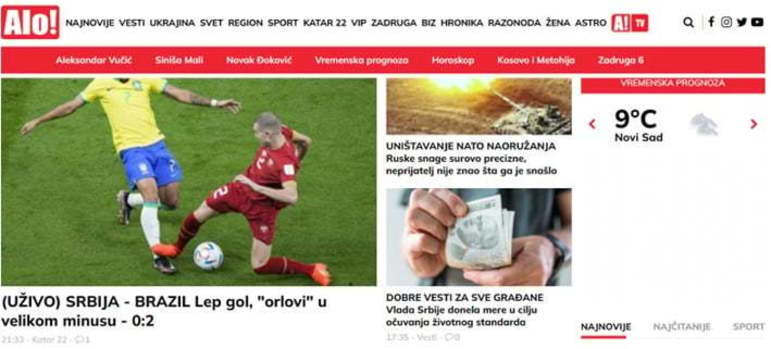 O jornal sérvio 