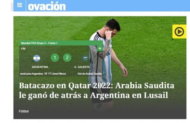 O jornal uruguaio Ovácion chamou a derrota da Argentinda de 