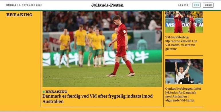O Jyllands-Posten, da Dinamarca, registrou a derrota dos seu compatriotas da seguinte forma: 