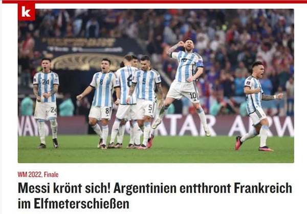 O Kicker, da Alemanha, comentou o feito dos argentinos, que conseguiram 