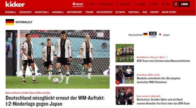 O Kicker, da Alemanha, não poupou os jogadores do seu país. O jornal classificou a estreia como 