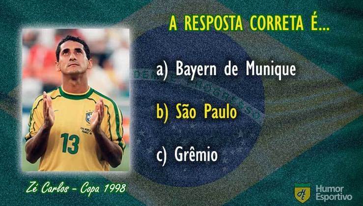 O lateral Zé Carlos jogava pelo São Paulo e, curiosamente, foi convocado sem nunca ter defendido a Seleção até a Copa do Mundo.