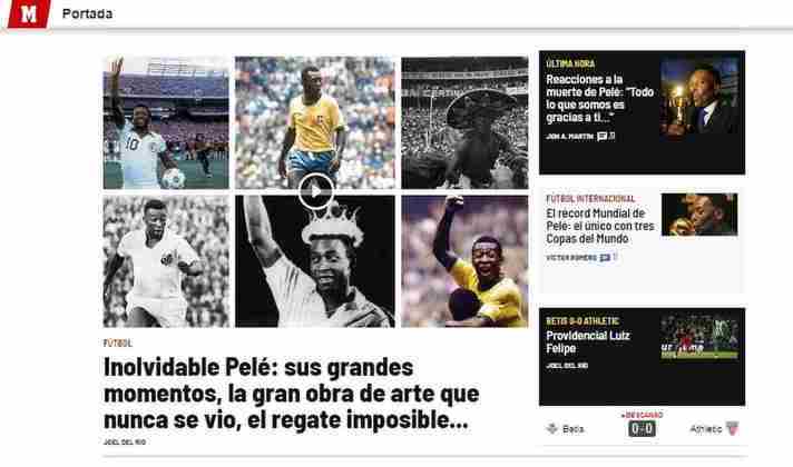 O 'Marca', da Espanha, listou uma série de momentos marcantes de Pelé, e chamou o Rei de inesquecível.