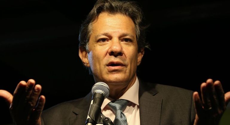O ministro da Fazenda, Fernando Haddad, durante entrevista em Brasília