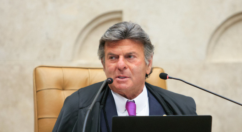 O ministro Luiz Fux, presidente do STF, durante sessão da Corte