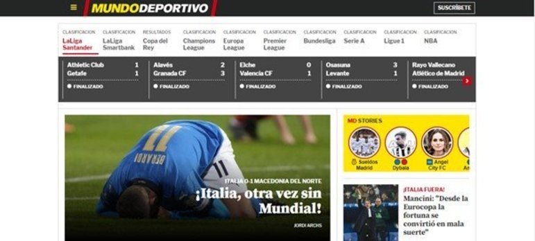 O Mundo Deportivo (Espanha) exalta que o vexame da Azurra aconteceu novamente.
