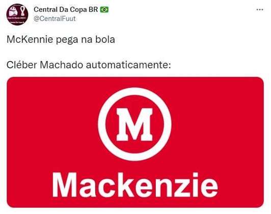 O narrador chamou, por diversas vezes, o norte-americano Weston McKennie de Mackenzie. No Twitter, seu nome foi parar no assuntos mais falados do Brasil.